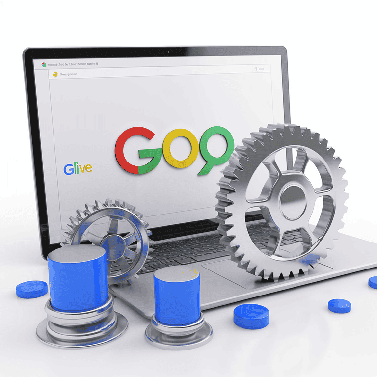 Google gears on a laptop screen.