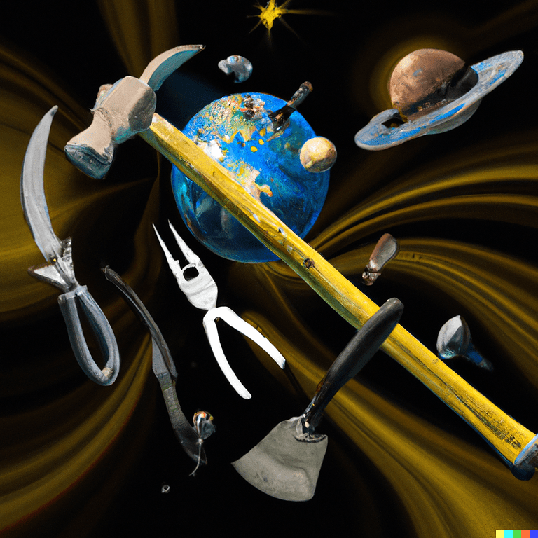 tools flying through space